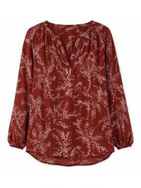 Fun2Fun Rust Red/Brown Floral Amiyah Tie Sleeve Blouse Womens Size 2X